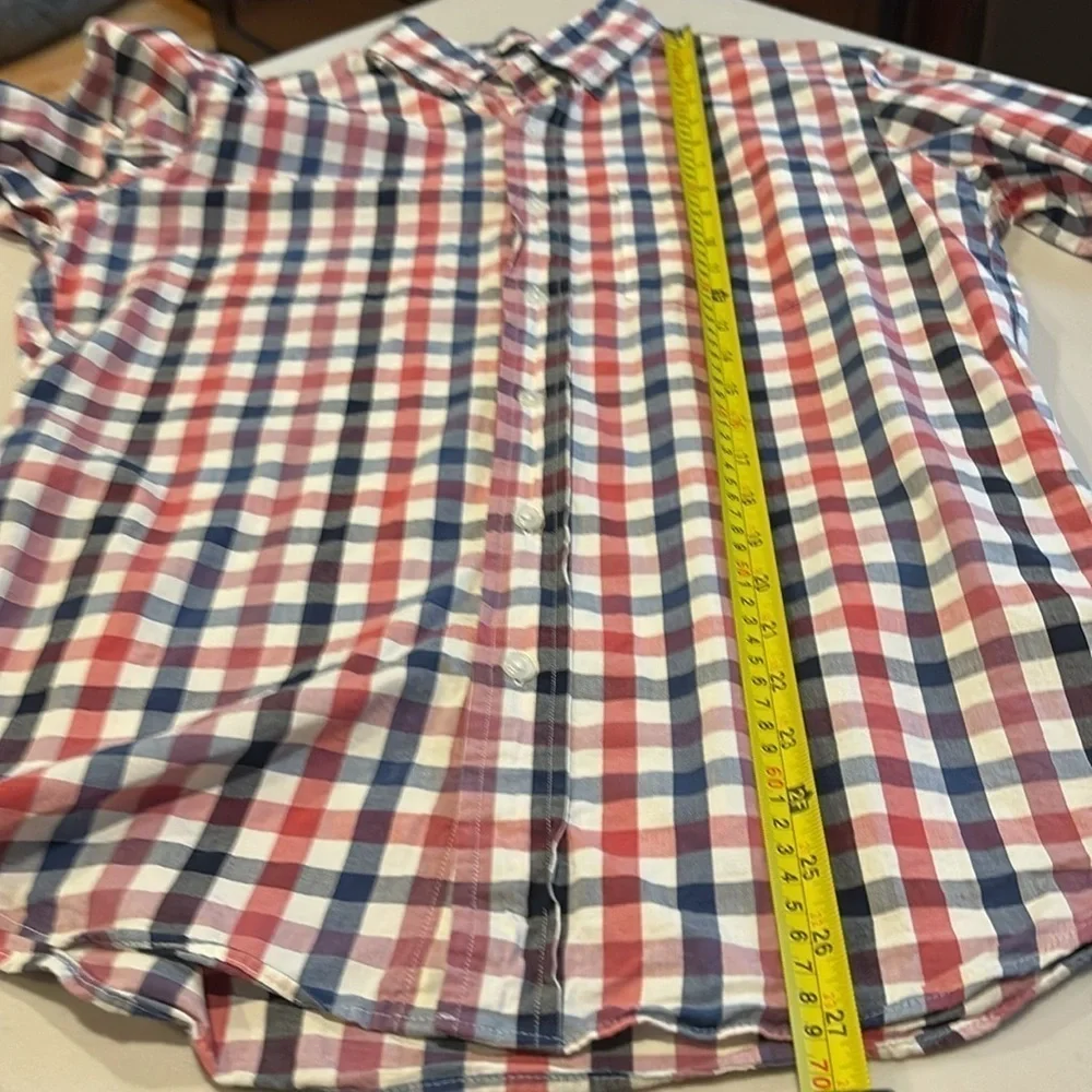 J.Crew men’s plaid collared button down shirt. Size small slim fit. Flex washed